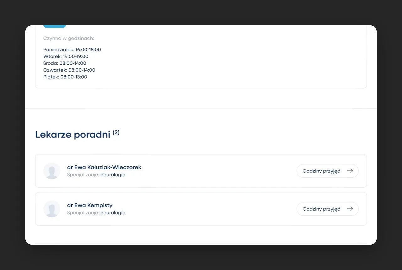 Poradnia Neurologiczna w przychodni przy ul. Ciołka 11: godziny pracy i lekarze poradni